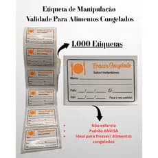1000 Etiquetas Manipulação ANVISA BOPP 60x40mm para Congelados