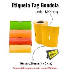 Kit 1.000 Etiquetas Gôndola 80x30mm 8x3cm Couche Cartão Gap Universal Zebra Argox Elgin Rolo
