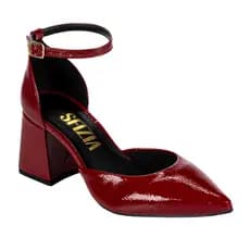Sapato Scarpin Frente e Trazeiro Alice Verniz Show Vinho