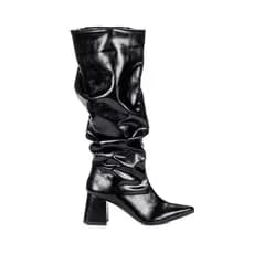 Bota Feminina Montaria Cano Longo Salto Médio Grosso Festa Peão São João Enrugada Madrid Fashion