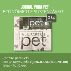 Jornal Tapete Higiênico Pet 120 Folhas Grande 63x58cm Biodegradável para Cachorro e Gato Sem Cheiro