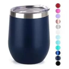 Copo térmico parede dupla com tampa forma de ovo aço Inox 360ML vinho chá bebidas