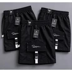 Kit 3 Shorts Bermudas  Elastano Dry Fit  Masculino Praia Academia Bolso com  Presilha