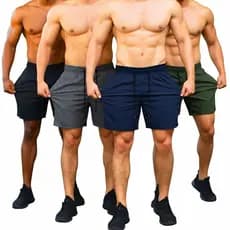 Kit 4 Shorts Praia Masculino  Bermuda Elastano Tactel Academia Corrida Dryfit