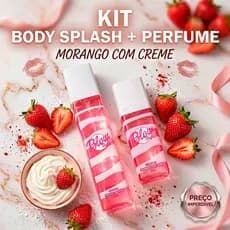 Kit Body Splash Perfume Morango Feminino Uso Diario