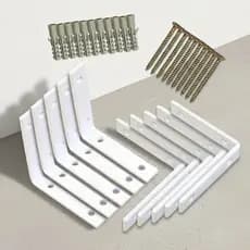 Kit 10 Unidades Mão Francesa  6x6 em Metal Resistente Ideal para Garagem e Oficina - Bestfer