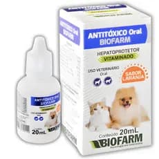 Remédio Veterinário Biofarm Antitóxico 20mL – Alívio e Suporte na Recuperação de Cães e Gatos
