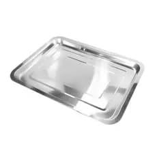 Bandeja Inox Retangular 36x27cm Para Servir Alimentos Bebidas Uso Doméstico ou Profissional Ke Home