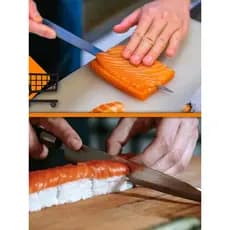 Faca Para Sushi Sashimi Peixes Legumes Verduras Leve Afiada Yanagui 8pol Cor Aço Inox