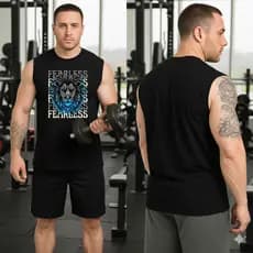 Regata Masculina Estampada Academia Fitness Casual Algodão Confortável