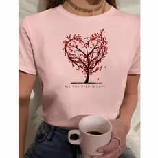 Camiseta Blusa Feminina Algodão  | Estilosa Casual Inspiração + Brinde
