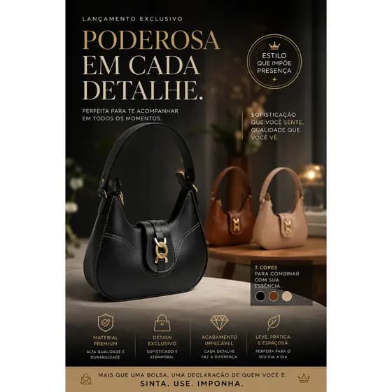 Bolsa Feminina Luna Tiracolo Casual Elegante Pequena Dia a Dia
