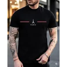Camiseta Masculina Paris Torre Eiffel | Estilo Streetwear Urbano Moderna Premium