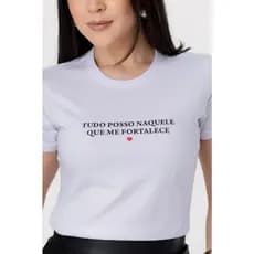 Blusa Feminina Estilosa Frase motivacional lançamento T-Shirt Camiseta Algodão + Brinde