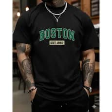 Camiseta Masculina Boston Est 1997 | Estilo Streetwear Urbano Premium Algodão