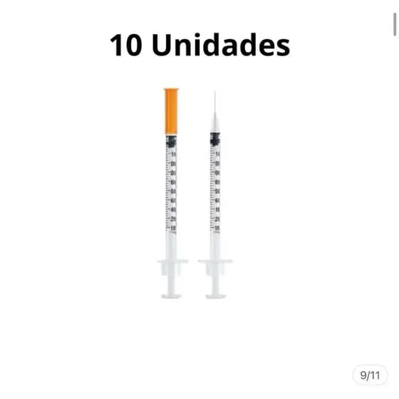 10 Seringas de insulina 1ML U-100