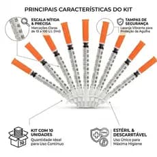 Seringa de Insulina 1ml com Agulha Fixa 13x0,45mm - Precisão e Segurança em Aplicações Subcutâneas