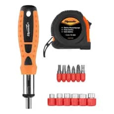 Kit Ferramentas Soquete Catraca Bits + Trena 3m Sparta Laranja