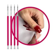 Kit 4 Espátulas Cutilagem Duplas Inox Silicone Palito Isis