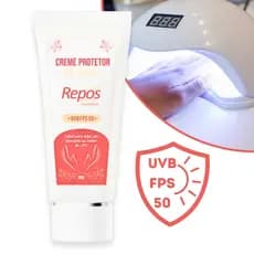 Creme Protetor de Mãos Repós 60g com UVB FPS 50 - Ideal para Mãos com Exposição em Cabine de Led