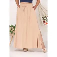 Saia Feminina em Viscolinho Cintura Alta  Com Bolsos Moda Evagélica