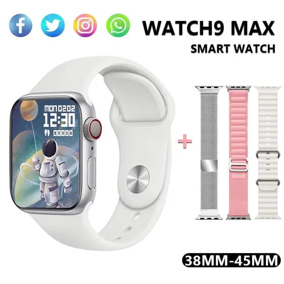 2025 Smartwatch WATCH9 MINI 38mm Original Relógio esportivo com tela HD de 2,19” Lembrete de mensagem de voz e chamada