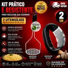 Conjunto 2  Amassador Alho +  Amassador Batata Conjunto1 Amassador de Batata Inox Manual