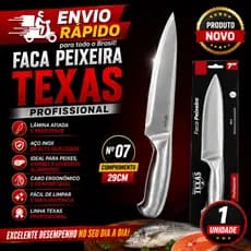 1 Unidade Faca Peixeira nº 07 Linha Texas Profissional 29 cm – Excelente para o Seu Dia a Dia