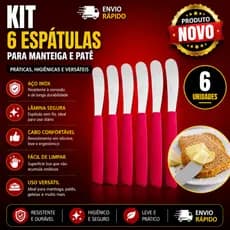 Conjunto 6 Peças Espátula para Manteiga patês e outros acompanhamentos em Inox  HM 340