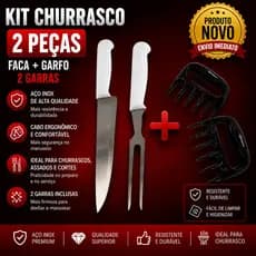 Kit Churrasco 2 Peças + Garra de Urso Desfiadora Para Desossar Perfeito Para Seu Churrasco