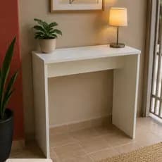 Mesa Escrivaninha Compacta 60x30cm Para Notebook Estudo Home Office MDF Branco Mesinha