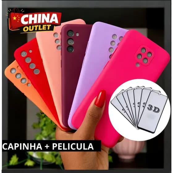Kit Capinha Capa Case + Pelicula - Samsung Silicone Escolha o Modelo Certo A01 ate A16