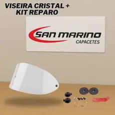Viseira Cristal Capacete San Marino + Kit Reparo Completo