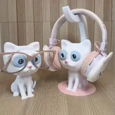 KIT SUPORTE PARA ÓCULOS E FONE DE OUVIDO - GATINHOS FOFOS