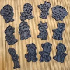 Kit Cortadores Patrulha Canina 3D + Carimbo – 7 a 8cm – Biscuit, Biscoito, Pasta Americana, EVA, Massinha – Com Puxador