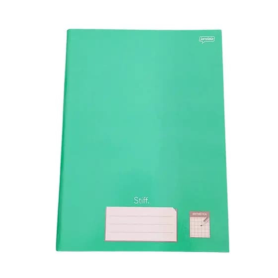 Caderno Capa Dura Brochura 1/4 Quadriculado Verde 96 Folhas