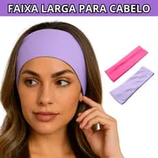 Faixa de Cabelo Larga em Malha Elástica Headband Tiara Esportiva Fitness, Yoga, Academia e Dia a Dia