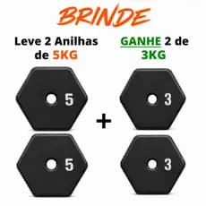 Anilhas para Musculação, Adquira 2 Anilhas de 5Kg e Ganhe 2 Anilhas de 3KG (PROMOÇÃO TEMPORÁRIA))