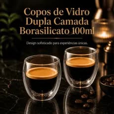 Copos De Vidro Dupla Camada Borasilicato 100ml para Café chá