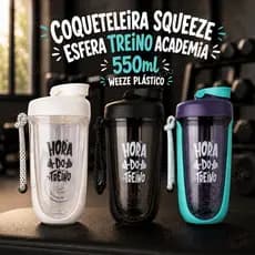 Coqueteleira squeeze esfera treino academia 550ml Weeze plástico