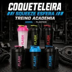 Coqueteleira squeeze esfera treino academia 600ml plástico