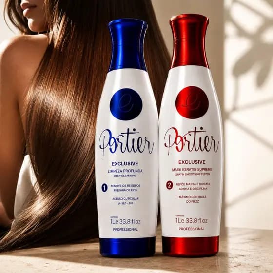 Escova Progressiva Fim Volume Kit 2x1 Litro Profissional Anti Frizz Liso Sedoso Brilhante Queratina Tratamento Capilar