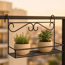 Suporte Varanda Vasos Plantas Ferro Preto Floreira Sacada Jardim Externo Interno Decoração Casa Artesanal Resistente