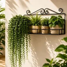 Floreira De Parede Ferro 60cm Suporte Para Plantas Jardim Vertical Decorativo Vaso Flores Sala Cozinha Varanda