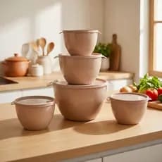 Kit 5 Potes Plásticos Bowl Redondos Herméticos BPA Free Marmitas Vasilhas Freezer Microondas