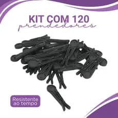 Kit 120 Prendedores Pregador Preto De Roupa Grande Varal Roupa Reforçado Plástico Atacado
