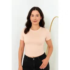 Baby Tee Feminina - Blusa Slim Fit Manga Curta Blusa de Compressão