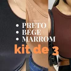 kit regata feminina Elegância e Versatilidade em Dobro- blusa Femenina Basica tecido Elegante P G3