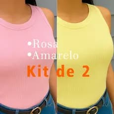 kit regata feminina Elegância e Versatilidade em Dobro- blusa Femenina Basica tecido Elegante P GG