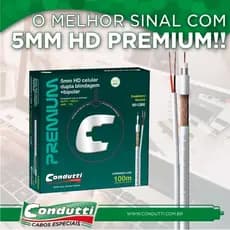 Cabo coaxial para Cftv HD malha Condutti